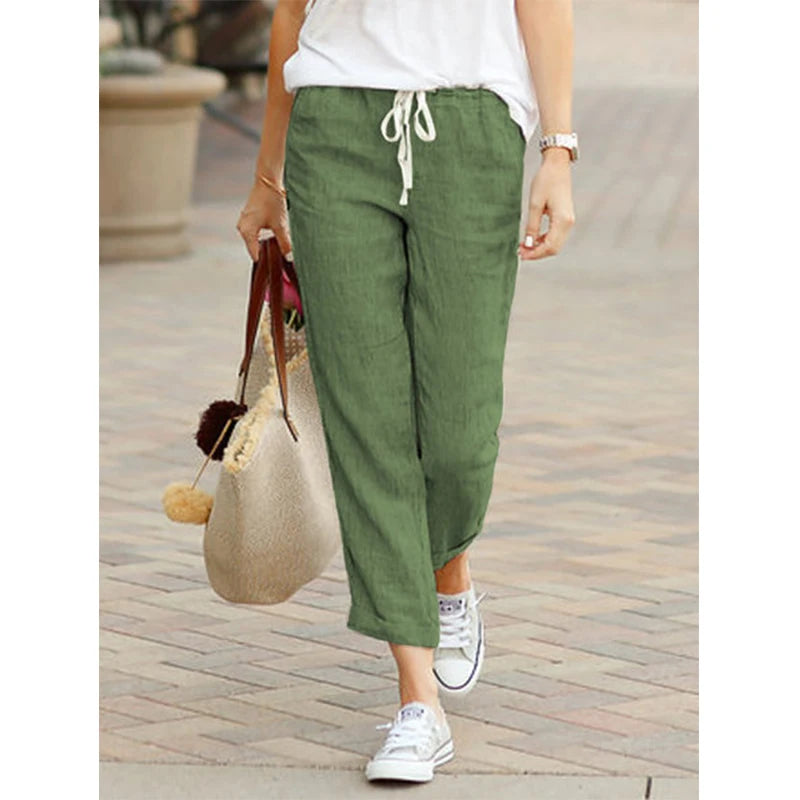 Noelle Cotton-Linen Harem Pants