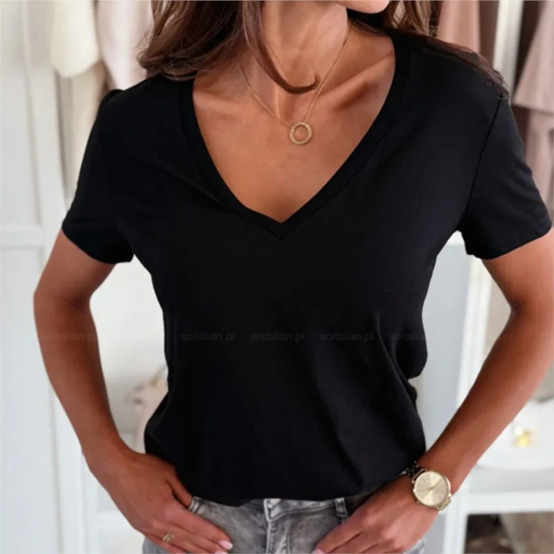Tessia Slim Fit V-Neck T-Shirt