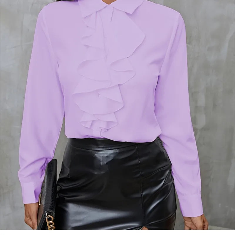 Lyra Ruffled Chiffon Boho Blouse