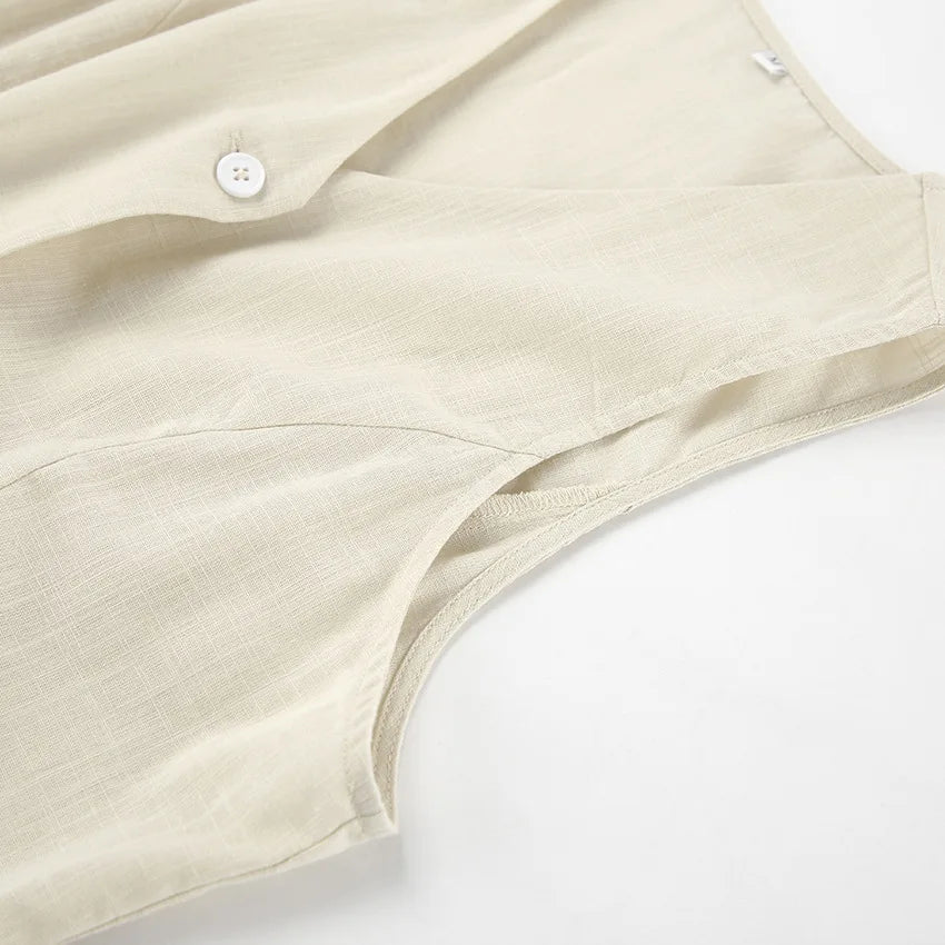 Ayla Khaki Cotton Two-Piece Set