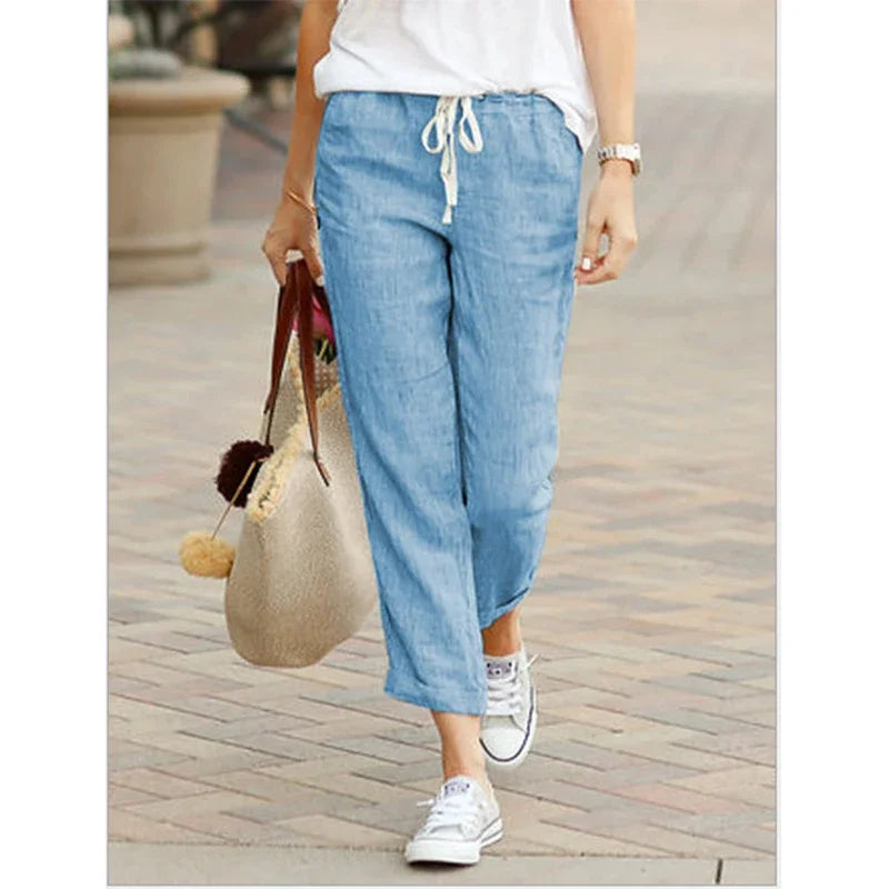 Noelle Cotton-Linen Harem Pants