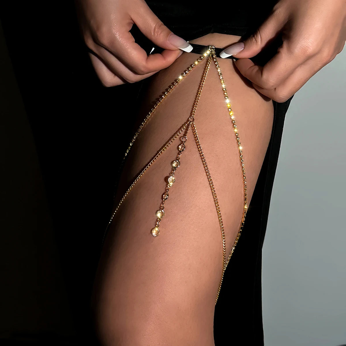 Crystal Fringed Leg Chains