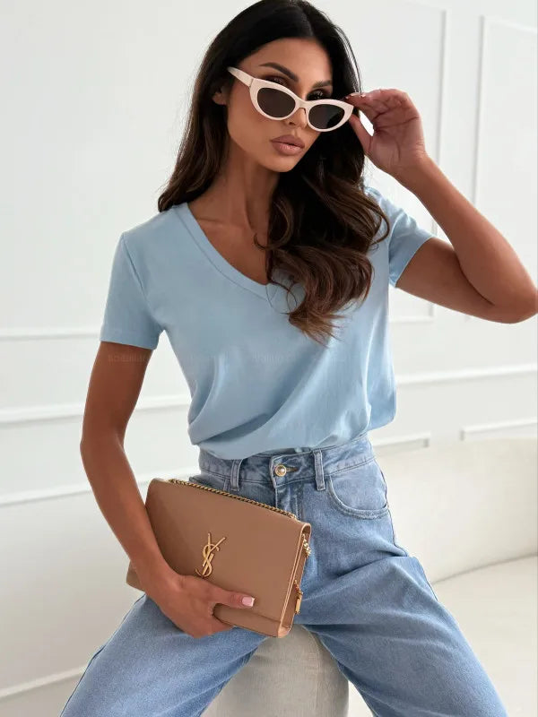 Tessia Slim Fit V-Neck T-Shirt