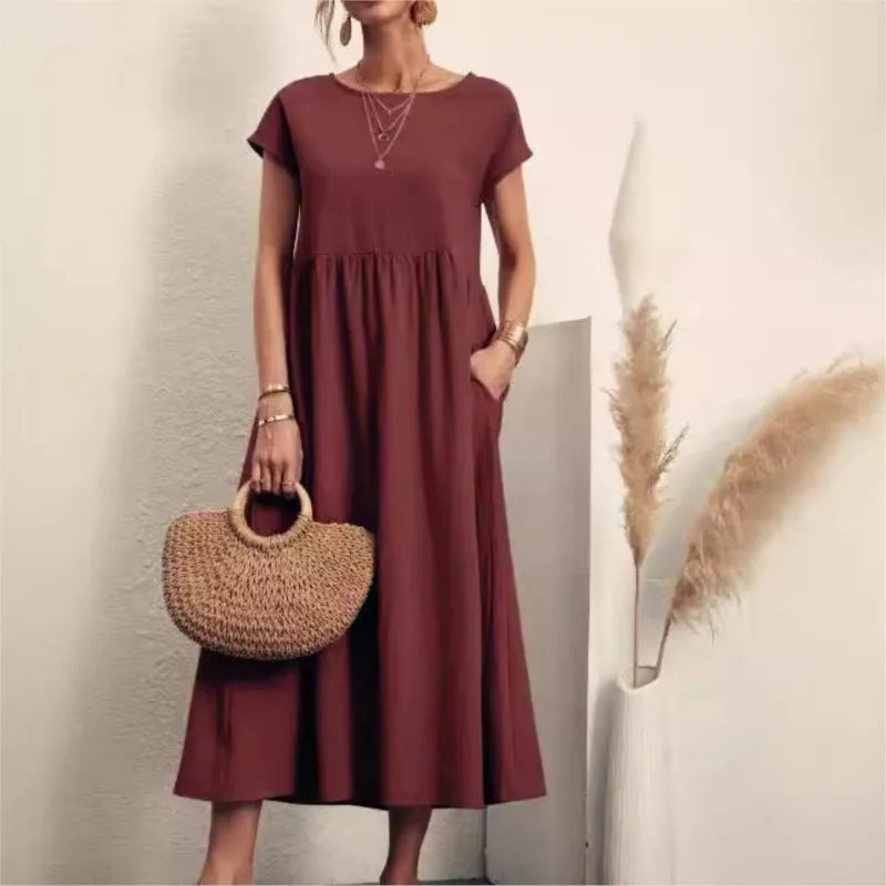 Lina Casual Pocket Maxi Dress
