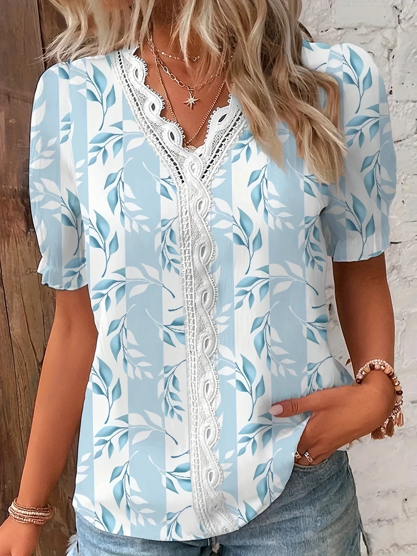 Eva Lace Patchwork Floral Blouse