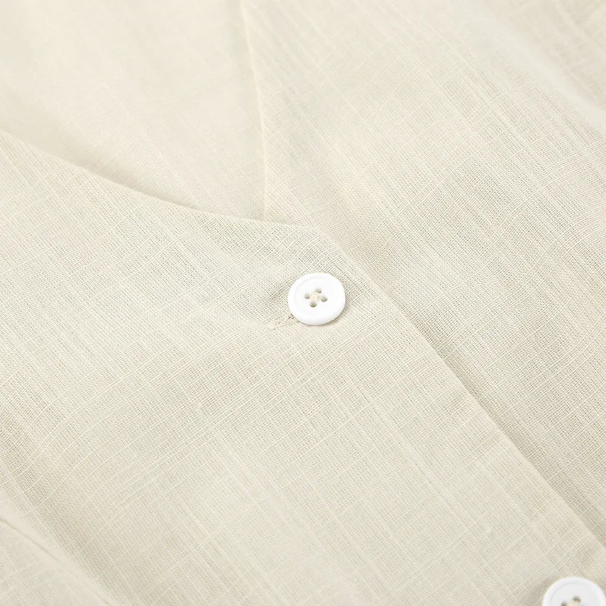 Ayla Khaki Cotton Two-Piece Set