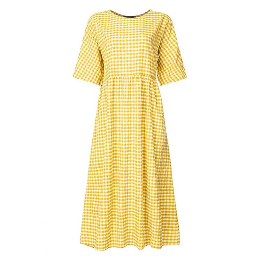 Vanessa Plaid A-line Maxi Dress