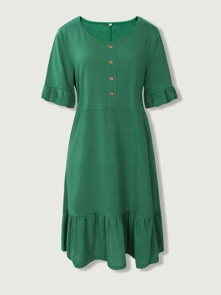 Daniela Buttoned Waist-Cinched Shirt Dress
