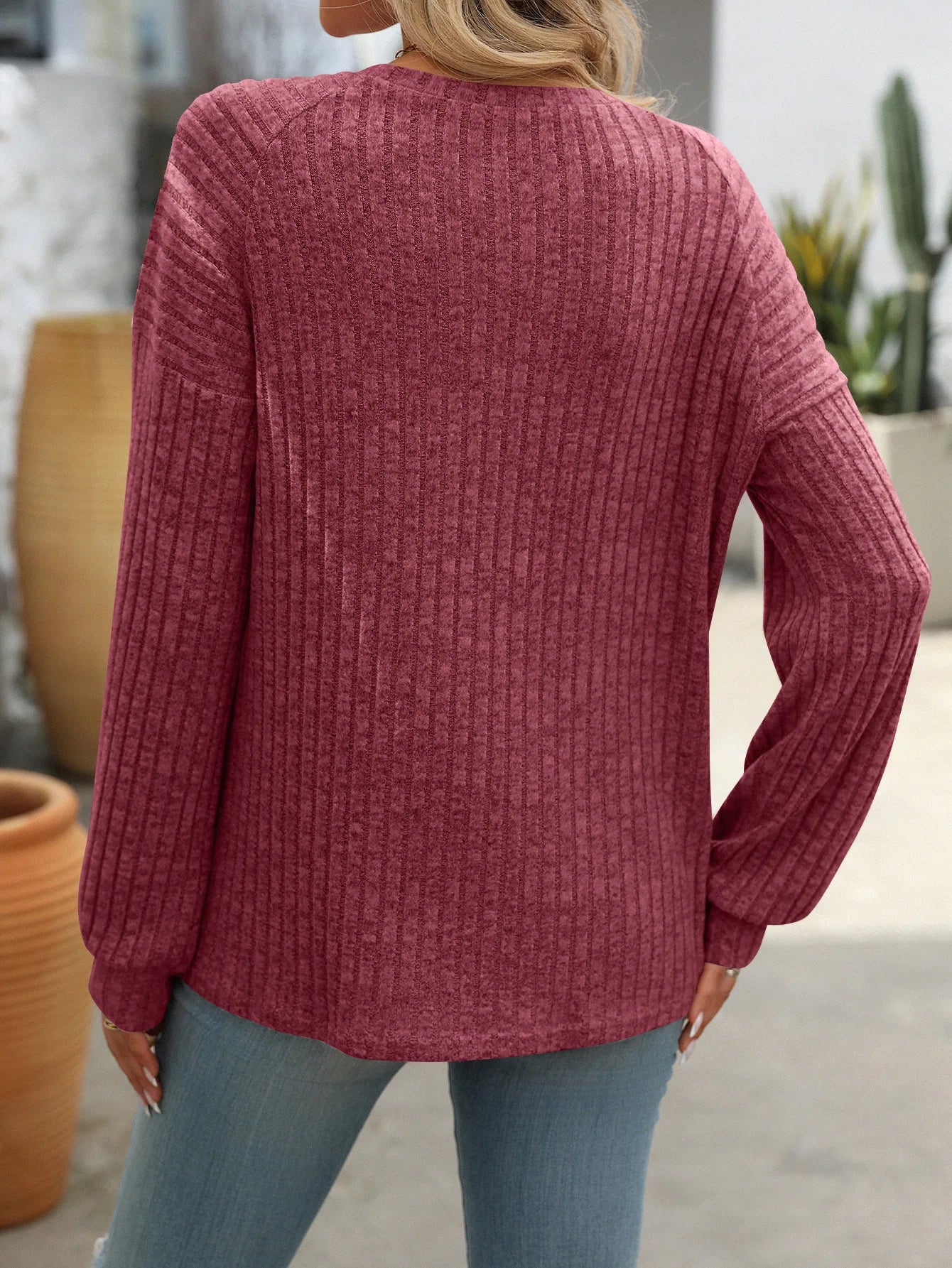 Arden Brushed Button Pullover Tee