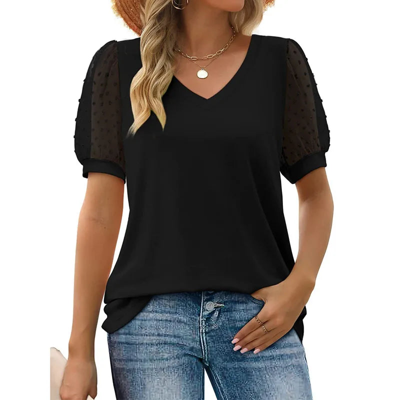 Simona top with v-neck