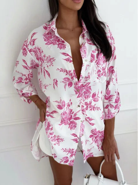 Sierra Printed V-Neck Blouse