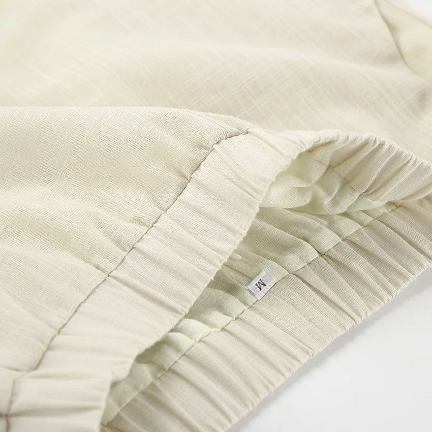 Ayla Khaki Cotton Two-Piece Set
