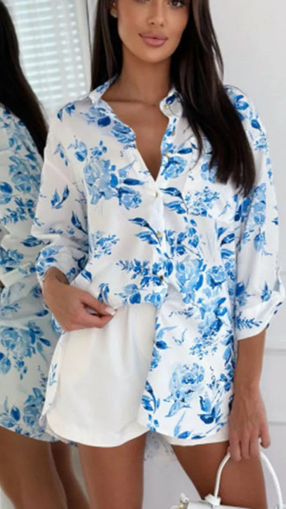 Sierra Printed V-Neck Blouse