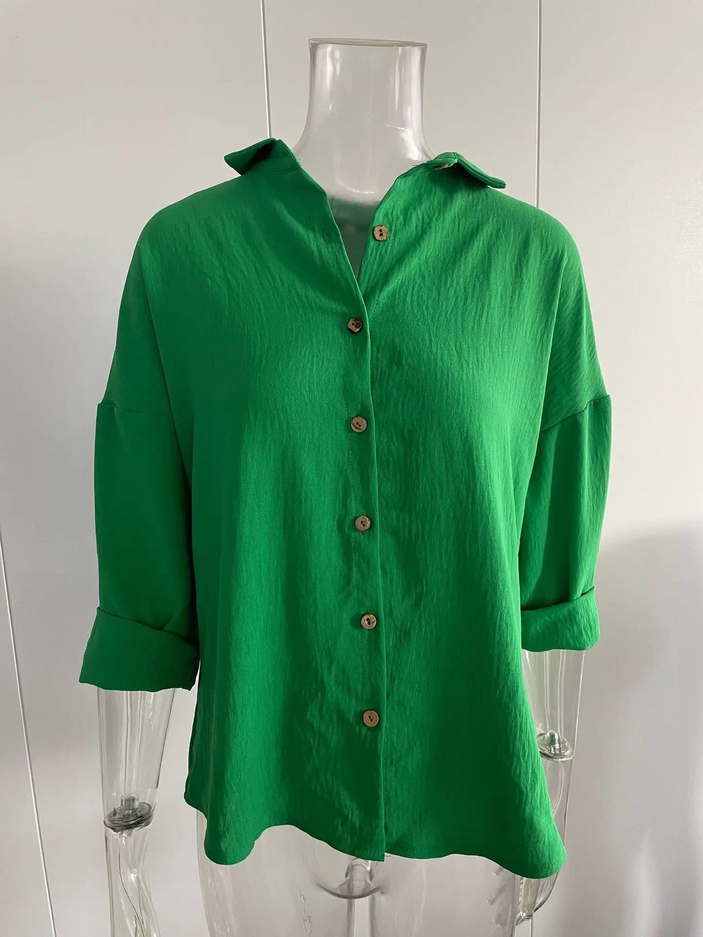 Selene Pleated Button-Up Blouse