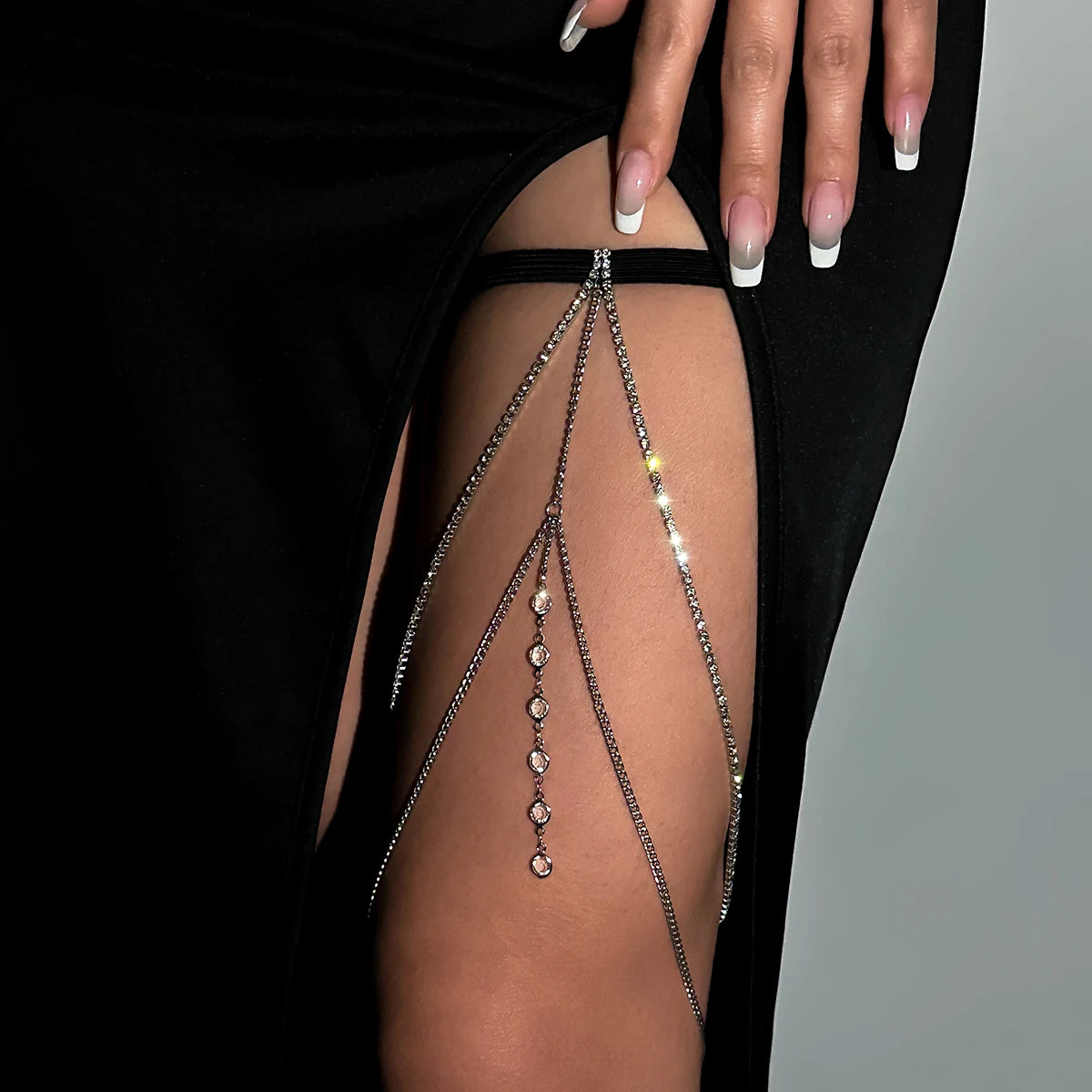 Crystal Fringed Leg Chains