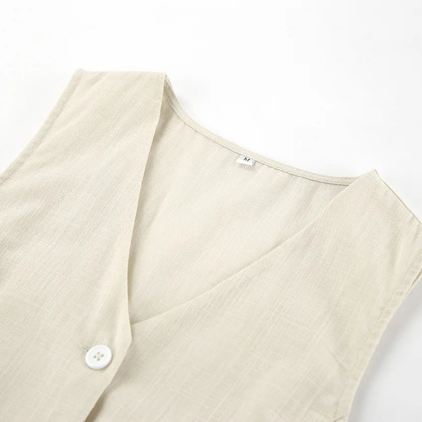 Ayla Khaki Cotton Two-Piece Set