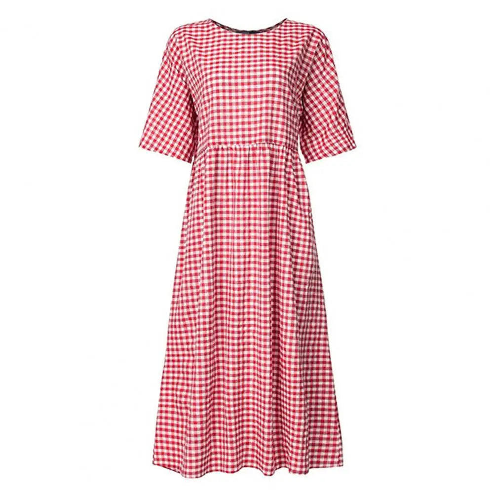 Vanessa Plaid A-line Maxi Dress