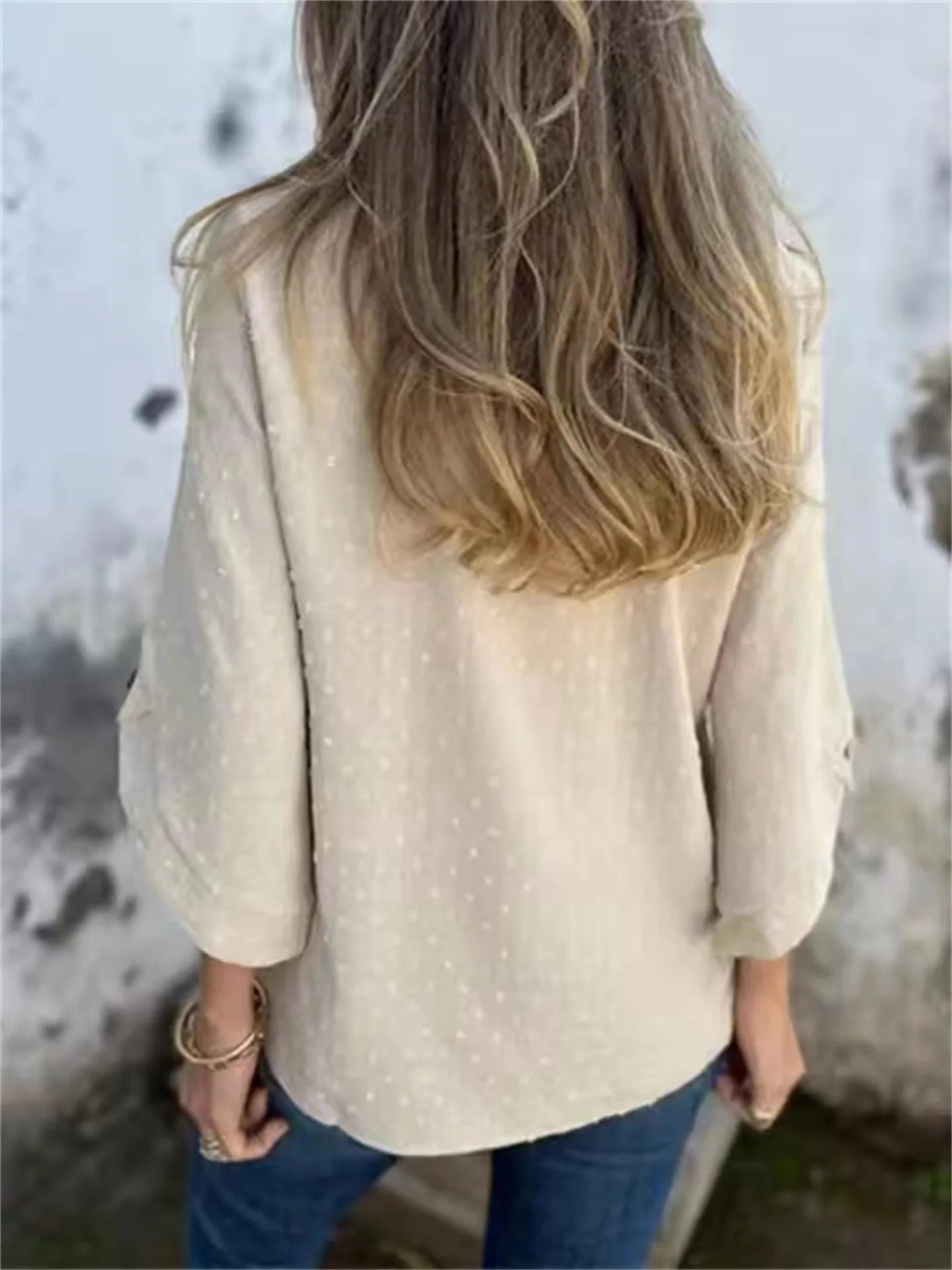 Alina Jacquard White Blouse
