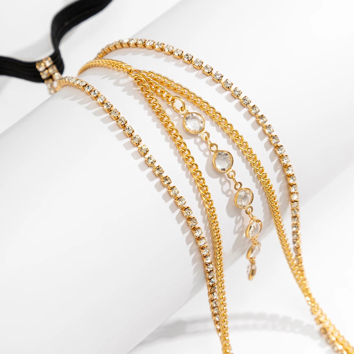Crystal Fringed Leg Chains