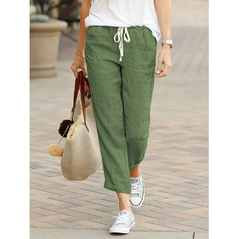 Noelle Cotton-Linen Harem Pants