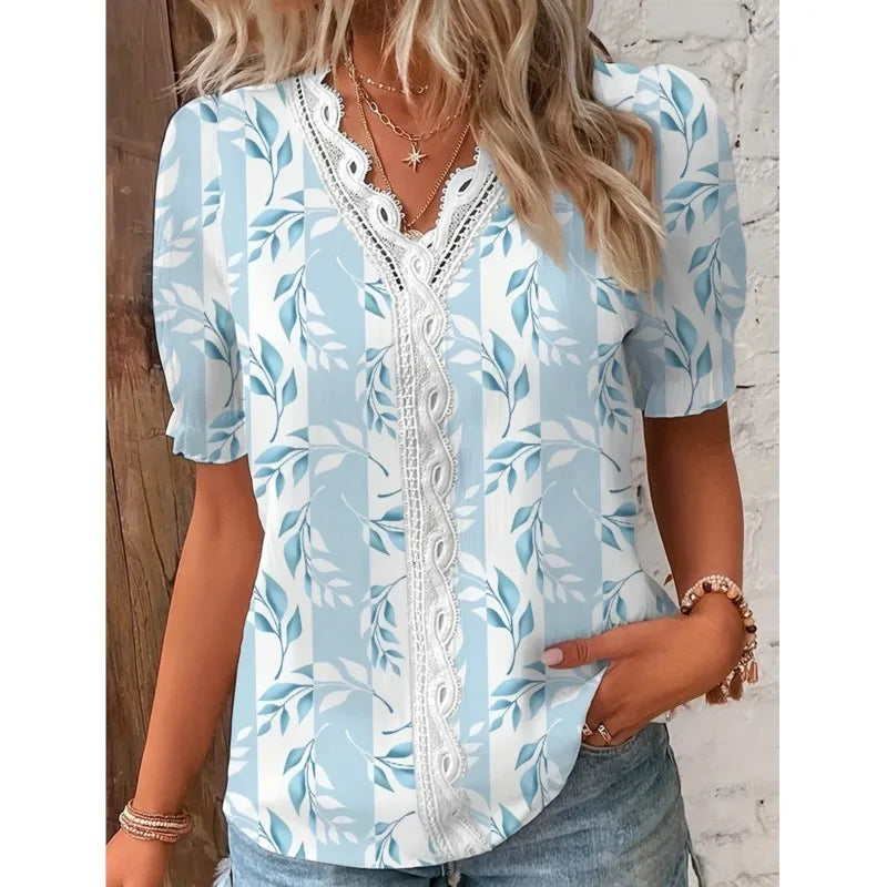 Eva Lace Patchwork Floral Blouse