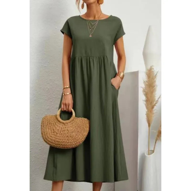 Lina Casual Pocket Maxi Dress