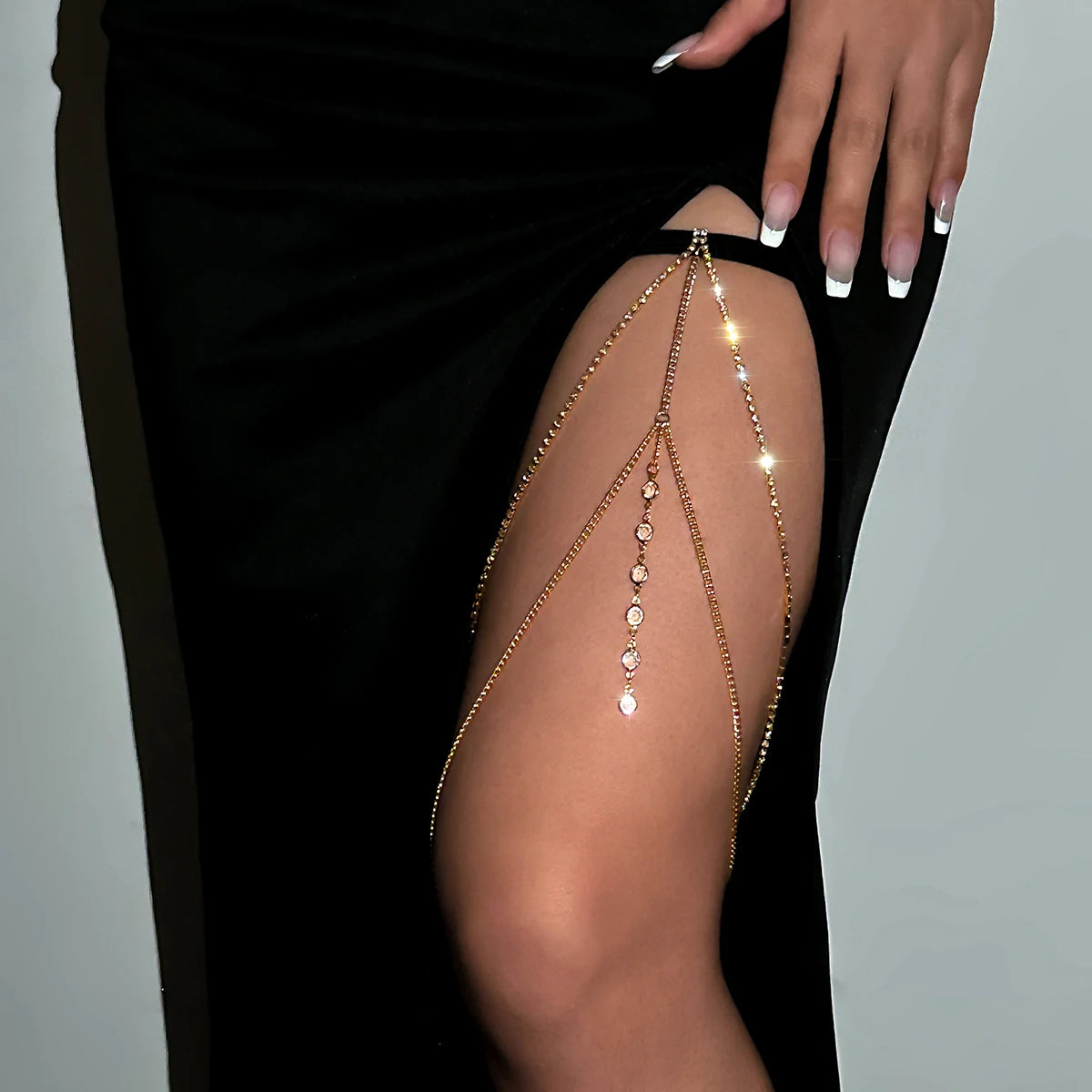 Crystal Fringed Leg Chains