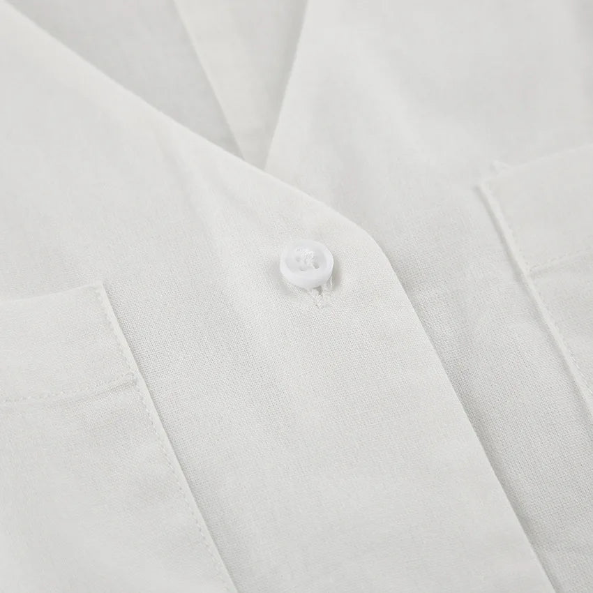 Luna Cotton-Linen V-Neck Romper