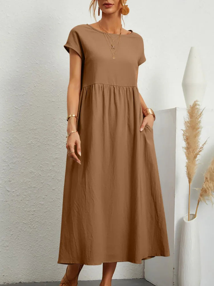 Lina Casual Pocket Maxi Dress