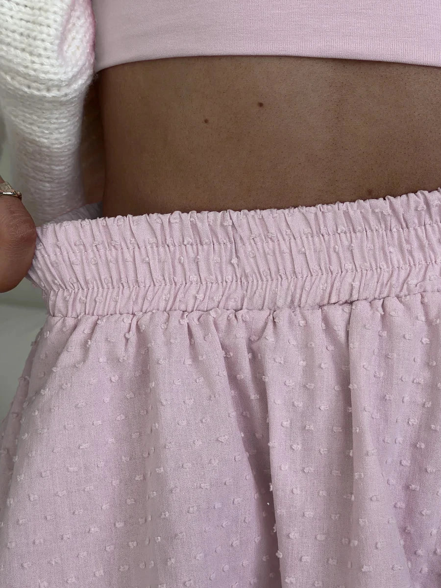 Donatella Ruffled Polka Dot Cotton Shorts