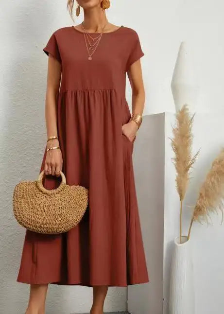 Lina Casual Pocket Maxi Dress