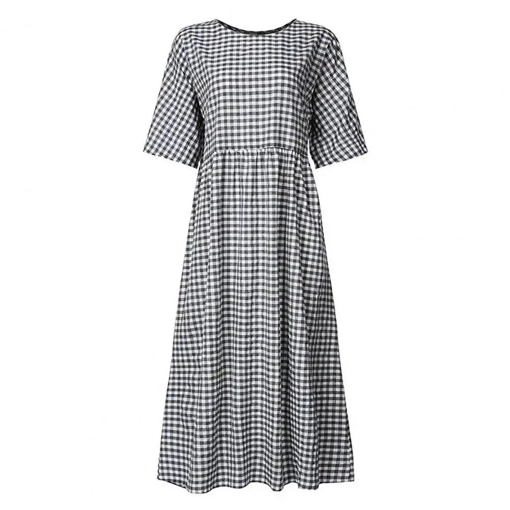 Vanessa Plaid A-line Maxi Dress