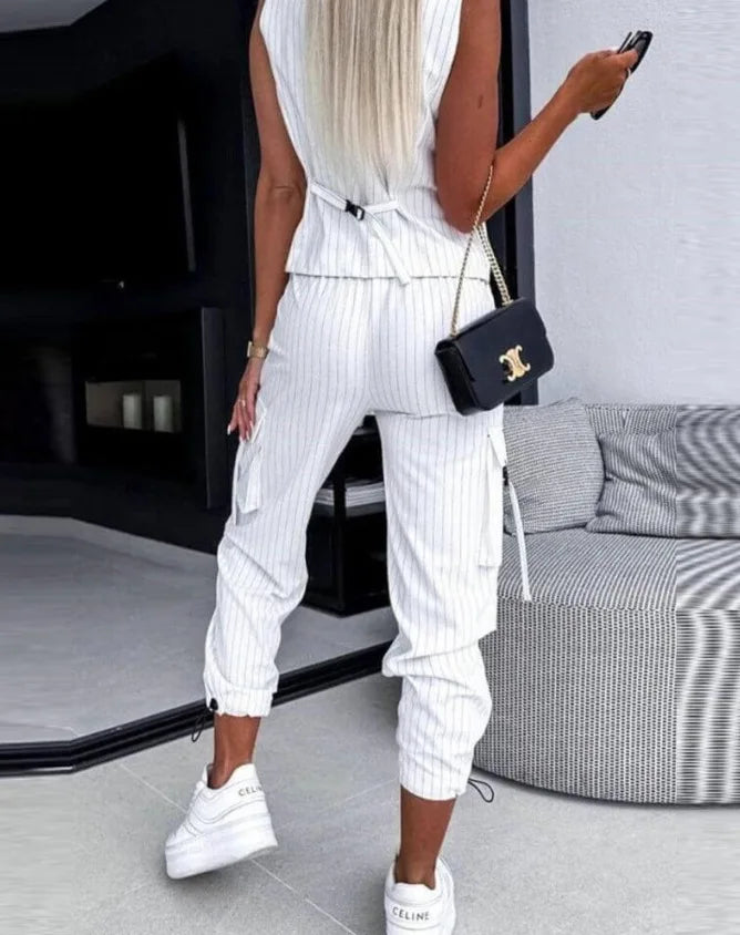 Alora Striped Vest & Pants Set