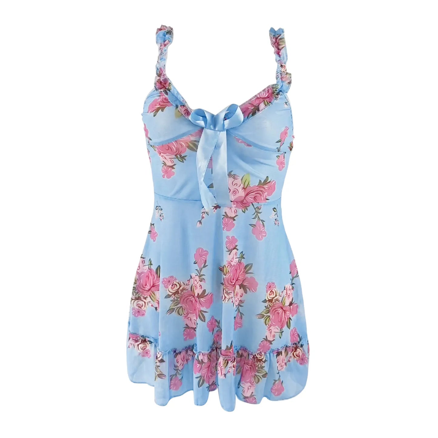 Sheer Floral Lingerie Dress