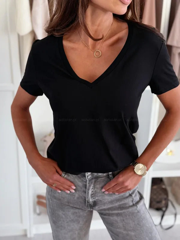 Tessia Slim Fit V-Neck T-Shirt