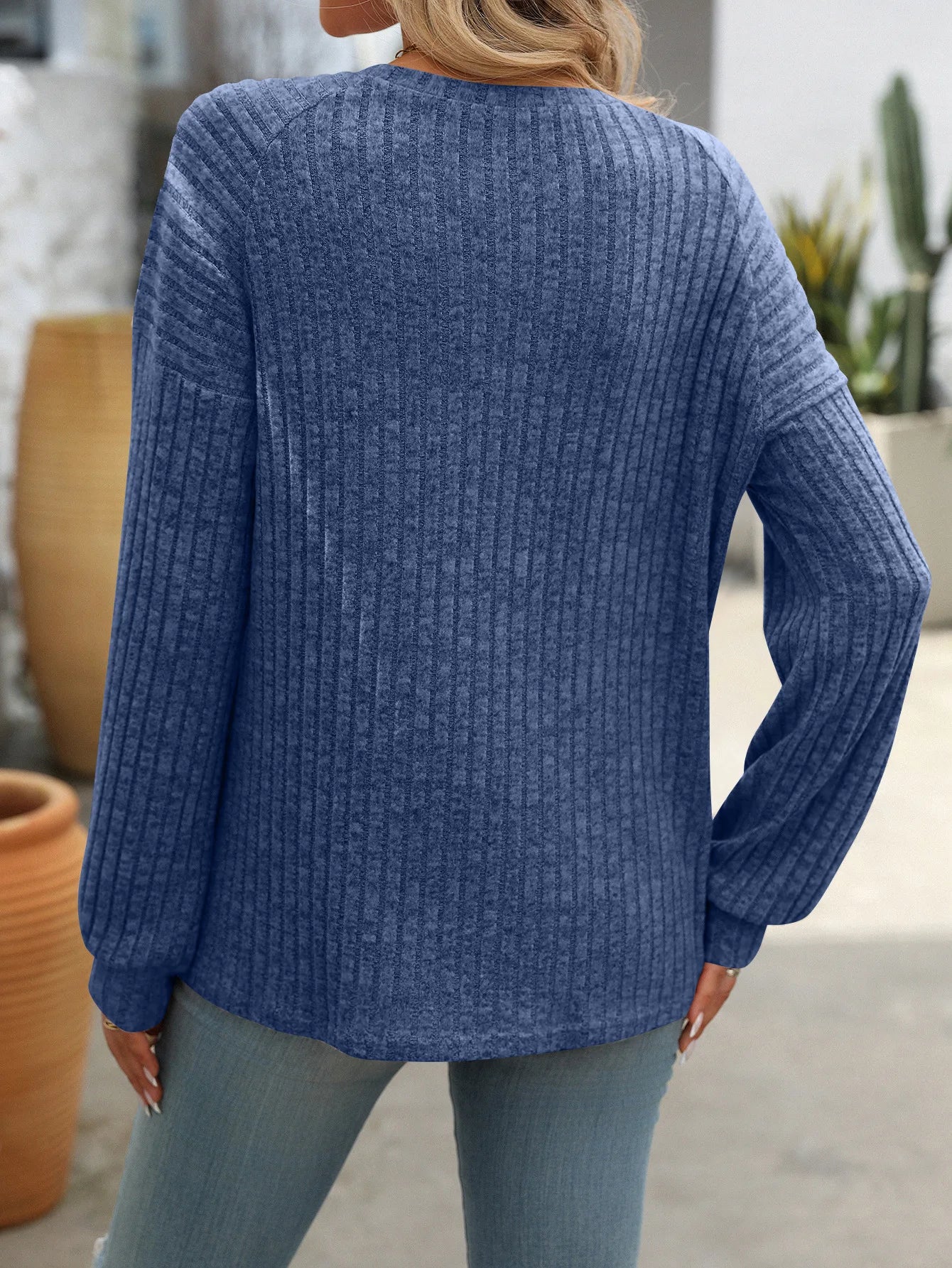 Arden Brushed Button Pullover Tee