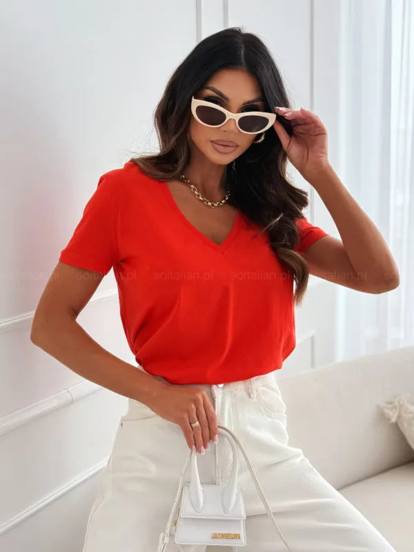 Tessia Slim Fit V-Neck T-Shirt