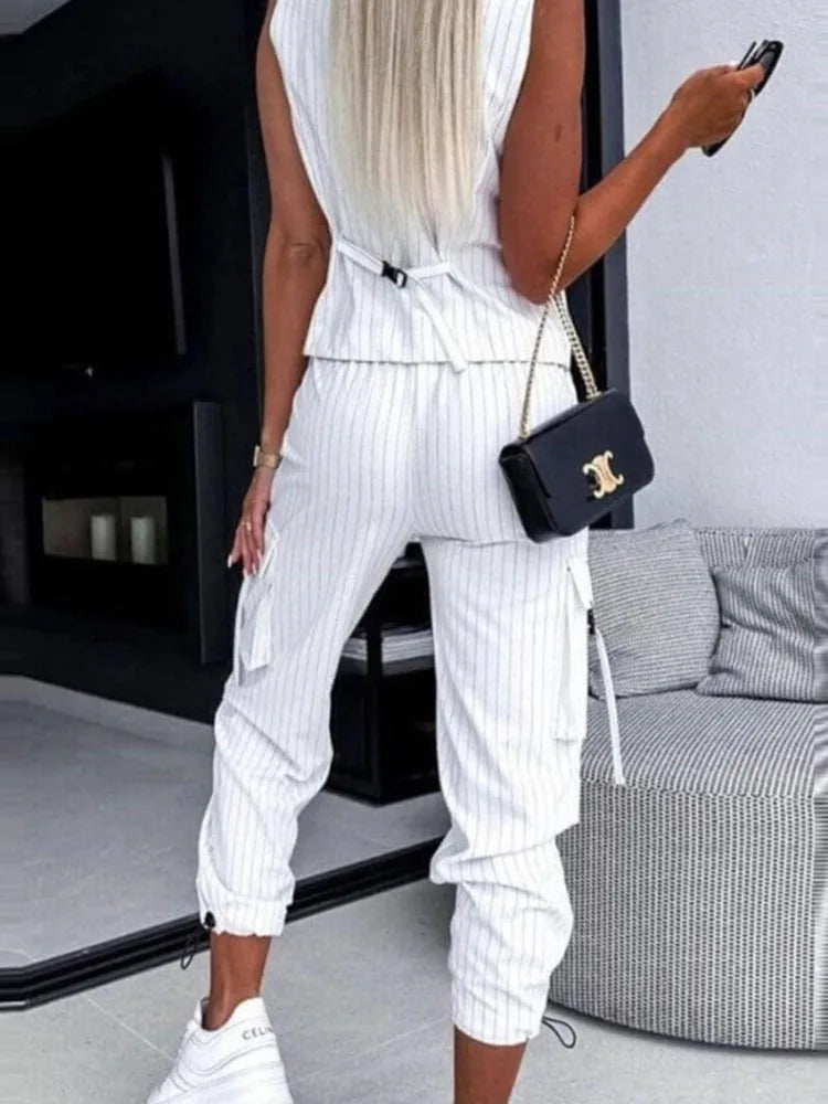 Alora Striped Vest & Pants Set