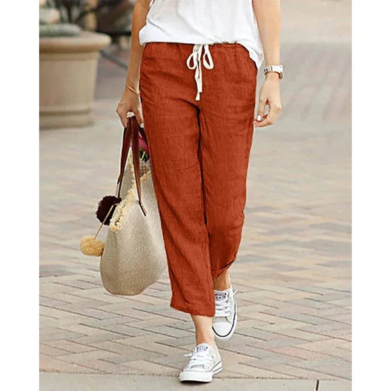 Noelle Cotton-Linen Harem Pants