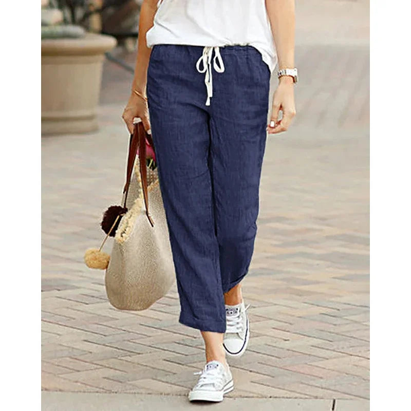 Noelle Cotton-Linen Harem Pants