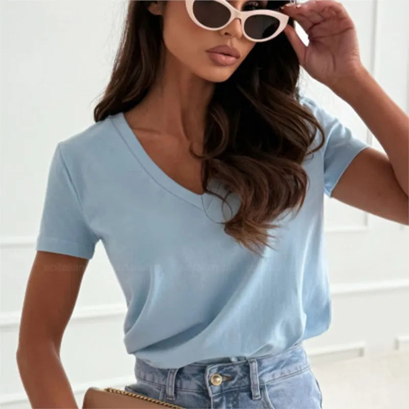 Tessia Slim Fit V-Neck T-Shirt