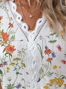 Eva Lace Patchwork Floral Blouse