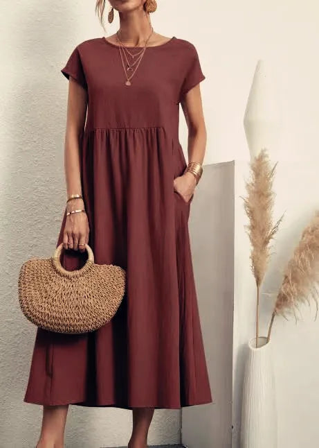 Lina Casual Pocket Maxi Dress