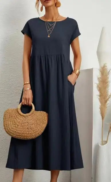 Lina Casual Pocket Maxi Dress
