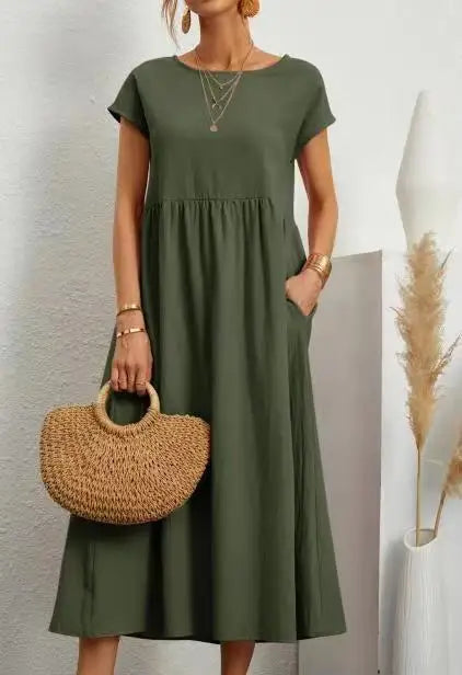 Lina Casual Pocket Maxi Dress