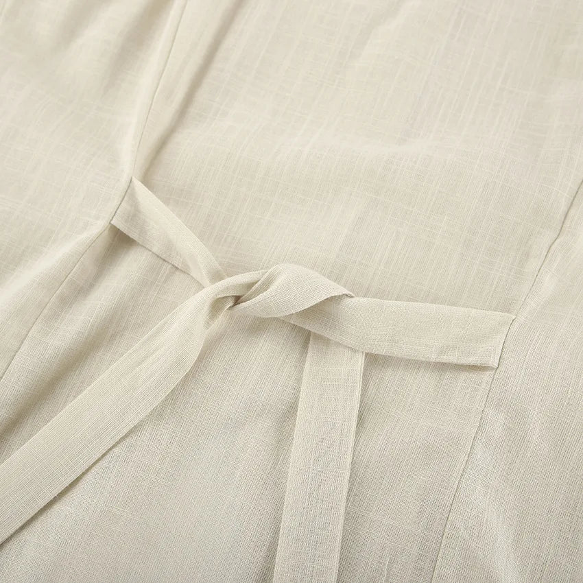 Ayla Khaki Cotton Two-Piece Set