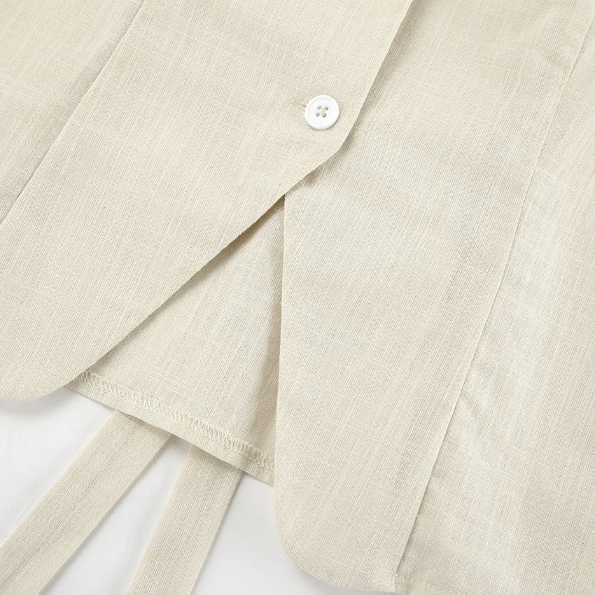 Ayla Khaki Cotton Two-Piece Set