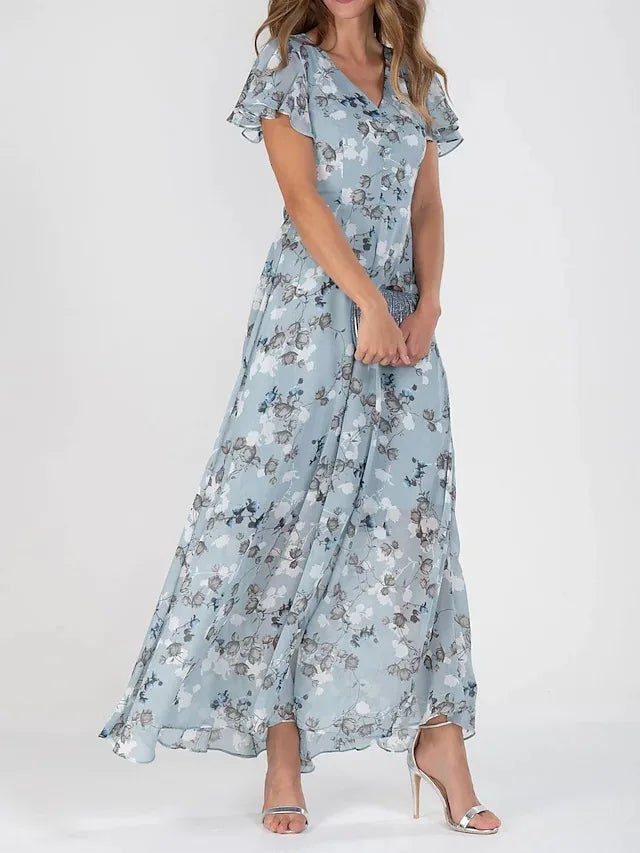 Amara Floral Chiffon Maxi Dress