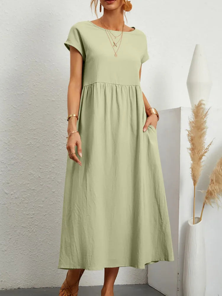 Lina Casual Pocket Maxi Dress