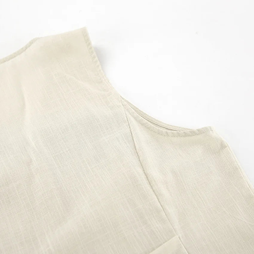 Ayla Khaki Cotton Two-Piece Set